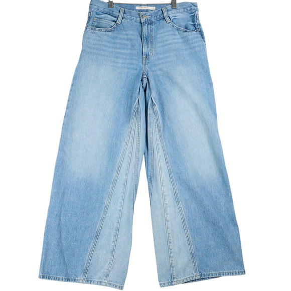 Levi's Denim - Levis 94 Baggy Wide Leg Jeans Light Wash Blue Paneled Denim A7462-0001 W29 L31